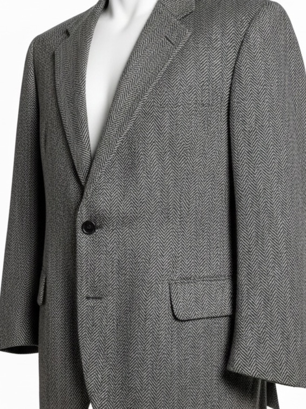 Executive 500 Vintage 100% Wool Herringbone Tweed Blazer Sport Coat - Men's 48L
